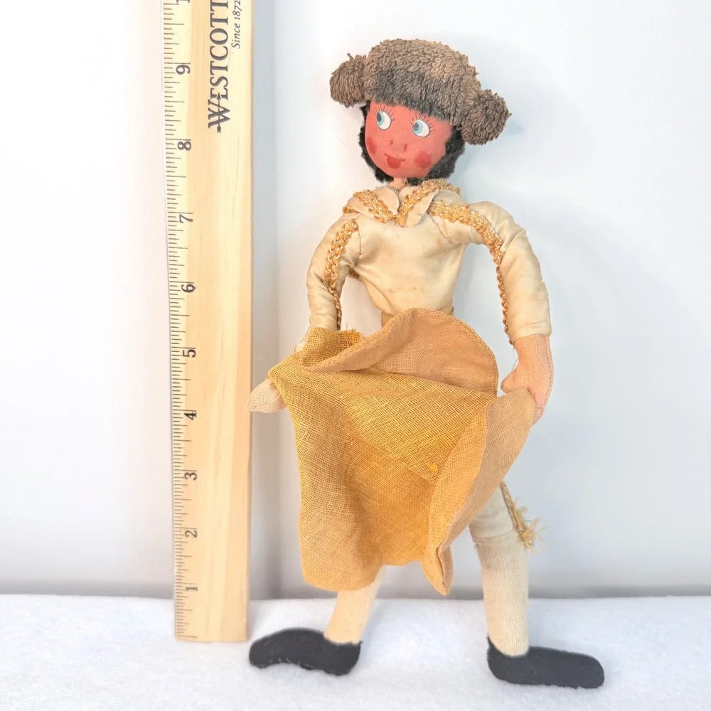VTG Handmade Matador Bullfighter Cloth‎ Doll Folk Art Figure Spain 10